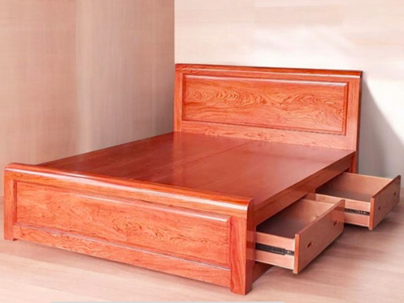 Giường gỗ xoan đào G0048